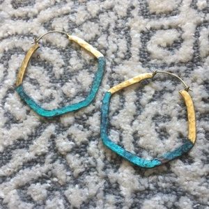 Anthropologie Detta Lena Bernard Turquoise Hoop